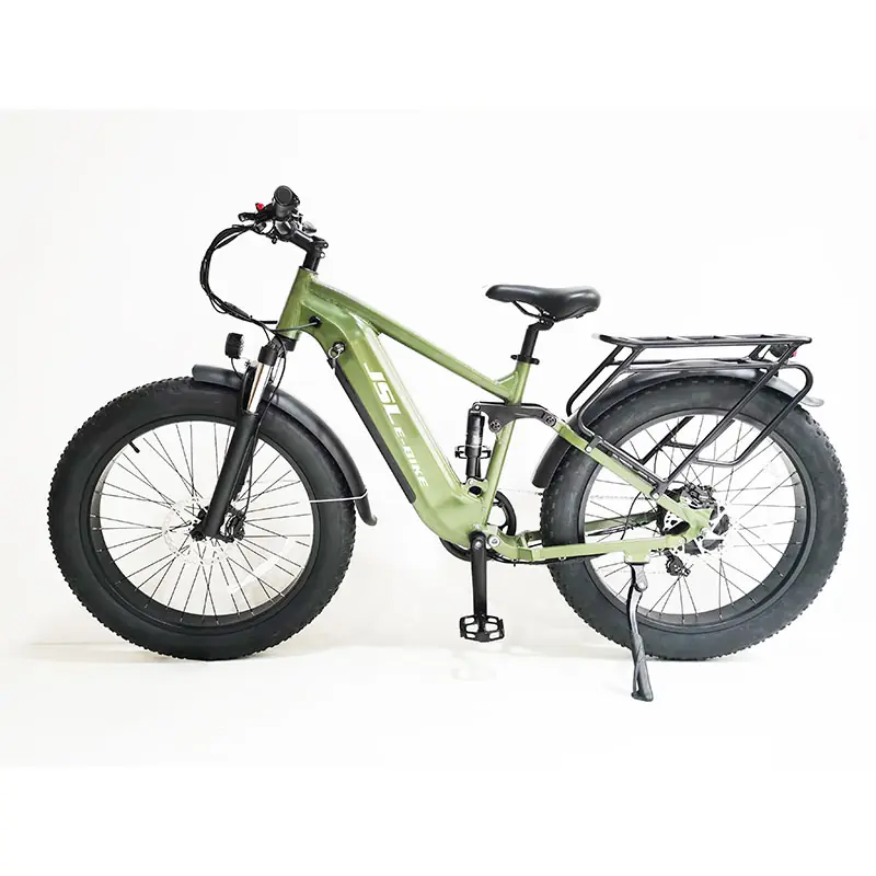 A person inspecting the battery and frame of an e-bike