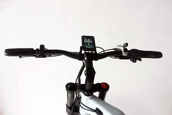 A close-up of a well-organized e-bike wire harness