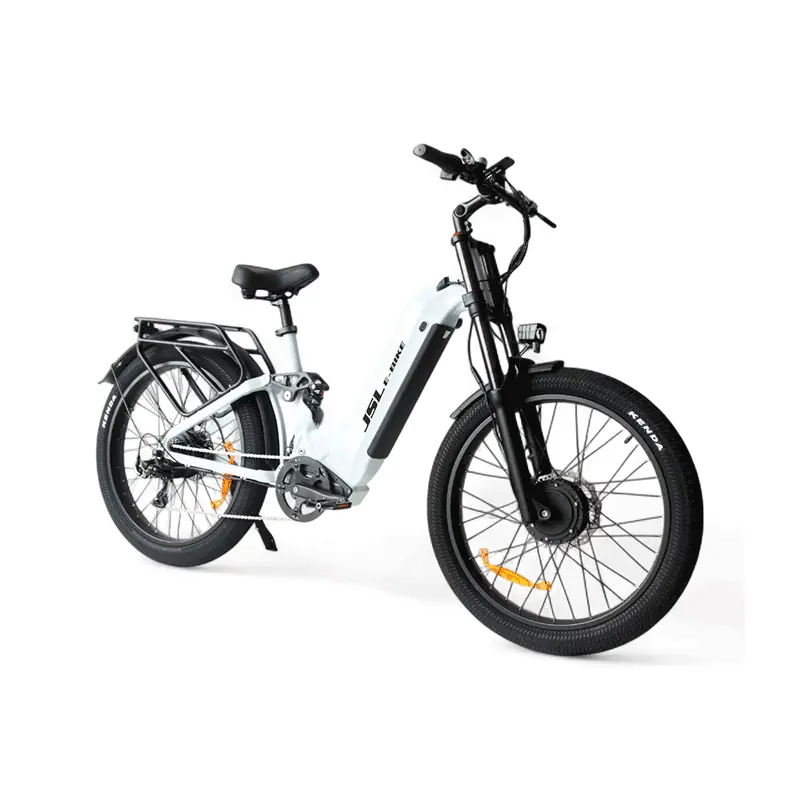 alt with keywords: close-up of a step-through e-bike frame design