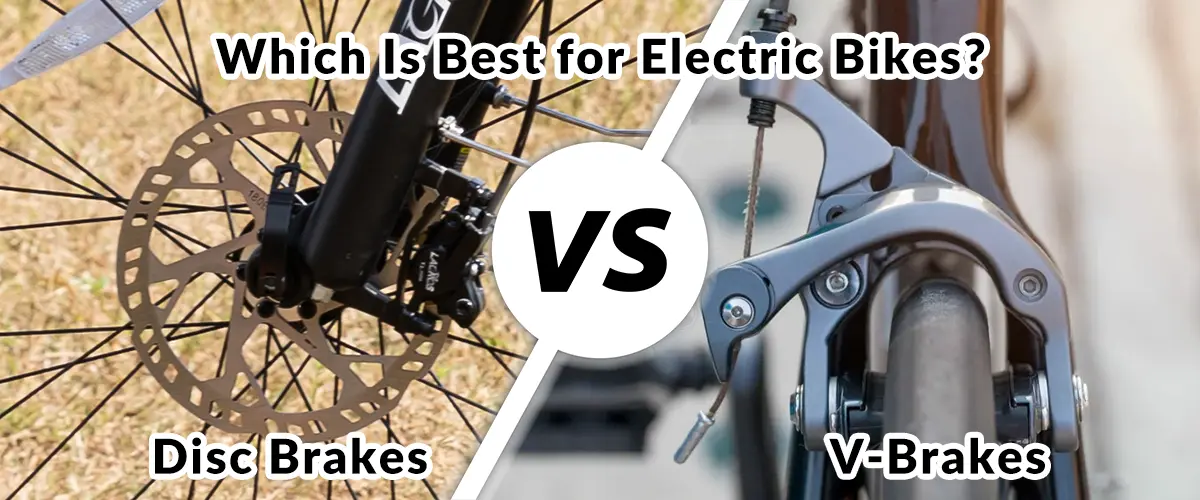 Electric Bike Disc Brake System A close-up of a disc brake on an electric bike wheel.