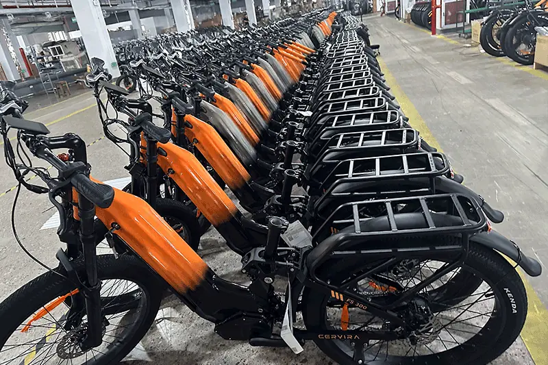 A fleet of ready-to-ship branded electric bikes