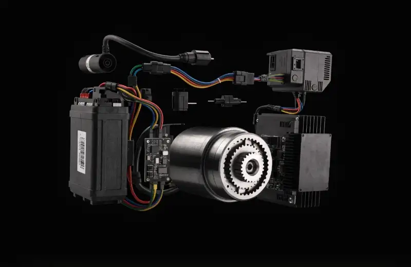 E-bike Battery Safety Testing A close-up of an e-bike battery pack with safety labels