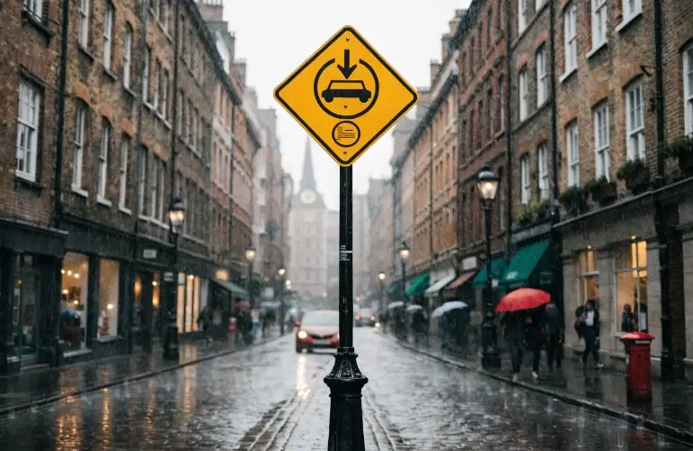 A sign indicating the entrance to a Low-Emission Zone in a European city.