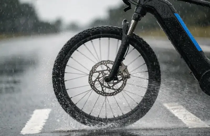 side-by-side comparison of a mechanical and a hydraulic brake caliper