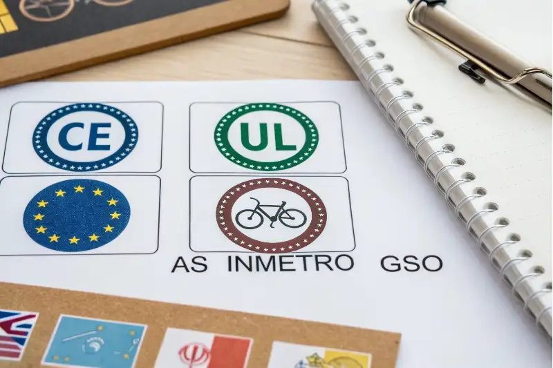 UL and CPSC E-Bike Safety Testing An engineer testing an e-bike battery in a lab for UL certification.