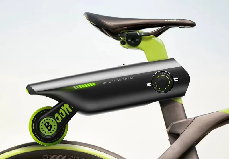 A person installing an e-bike conversion kit on a regular bicycle