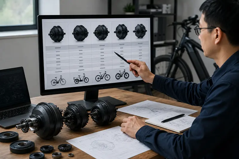 Decision Framework for E-Bike Motors A flowchart showing the decision-making process for choosing an e-bike motor.