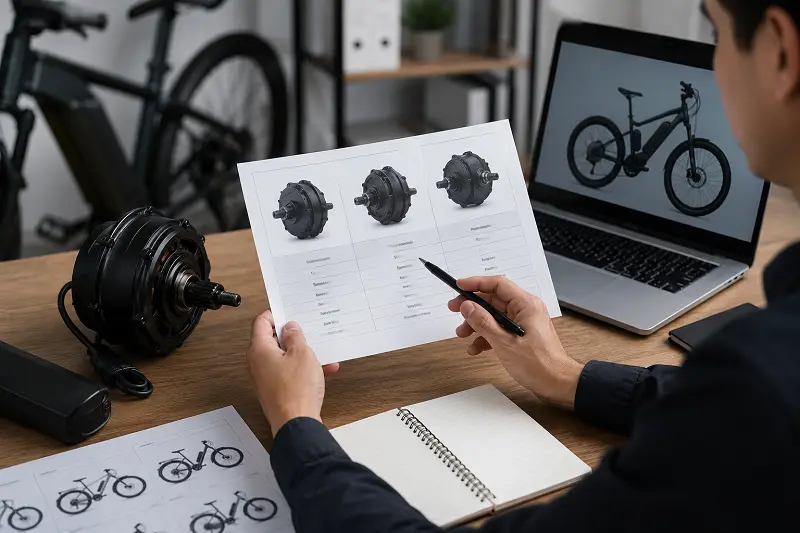E-bike Marketing Focused on Wattage A marketing brochure highlighting an e-bike's 750W motor