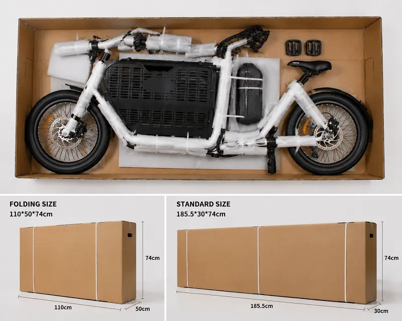Safe Cargo E-Bike Transport A well-packaged cargo e-bike ready for B2B shipping