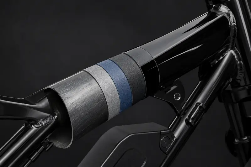 E-bike paint layers Layers of an anti-corrosion surface treatment shown in a cross-section diagram