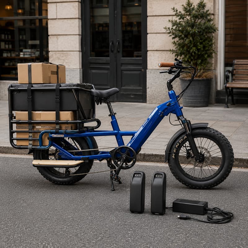 Cargo e-bike battery configuration matched to daily delivery routes
