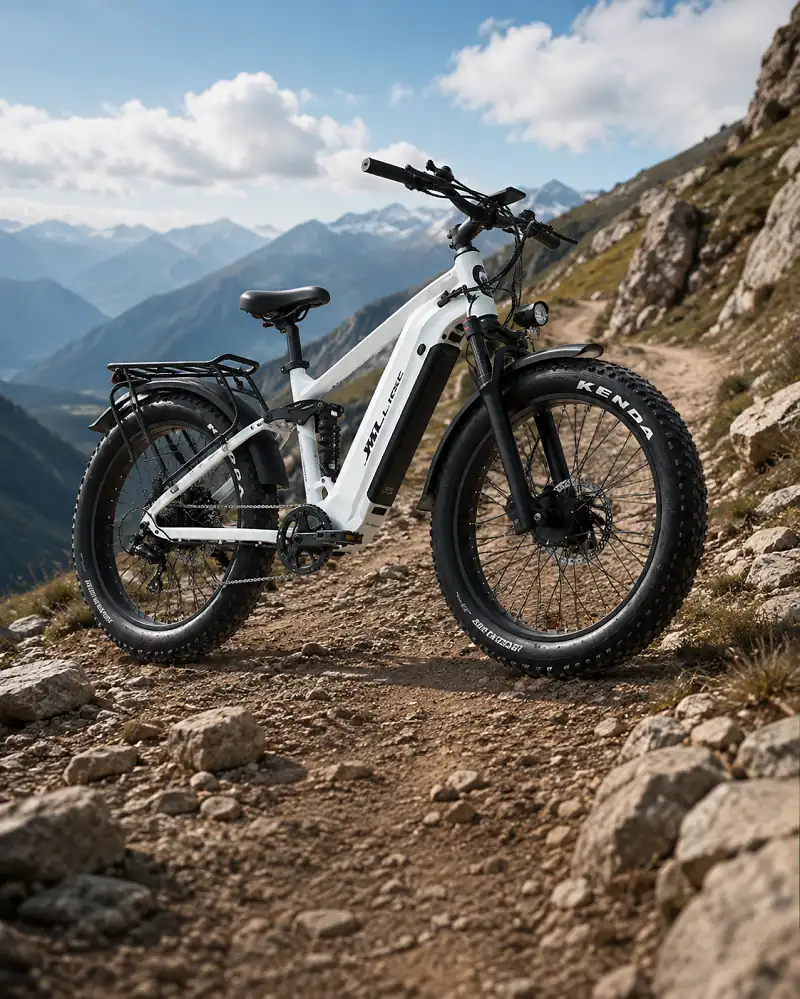 Dual motor fat tire e-bike hill riding